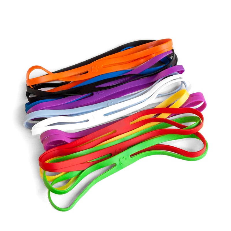 GRIFITI Band Joes X Cross Style 12" Assorted Color 10 Pack Big Strong Elastic Rubberbands Pressure Cooking, Office, Puzzles, Board Games Heat Cold UV Large Colorful Heavy Giant Silicone Rubber Bands - Image 1